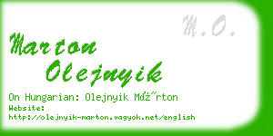 marton olejnyik business card